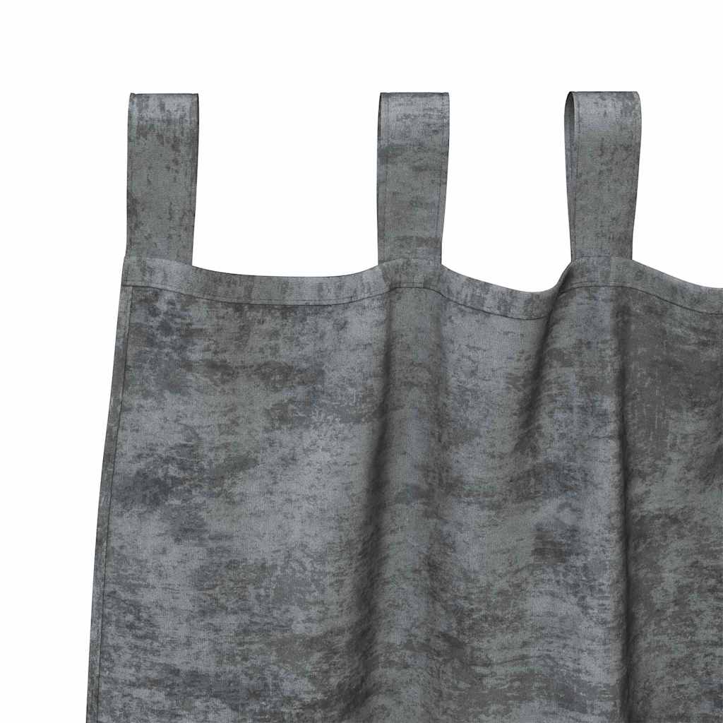 Curtain with Curtains 2 pcs Grey 225 x 140 cm Velvet